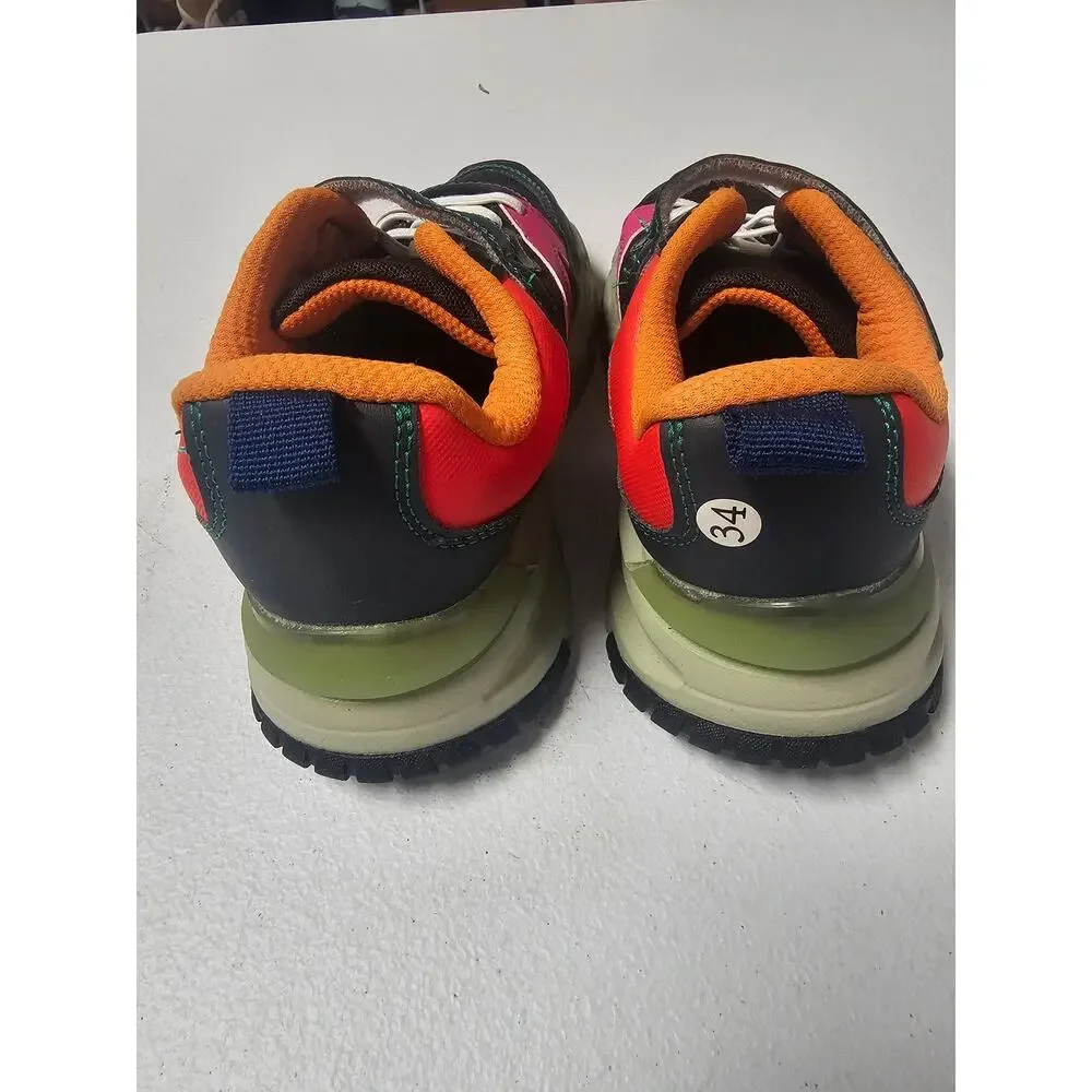NWOB Girls Lightweight Hook and Loop Sneakers size EU34 UK2 US 3